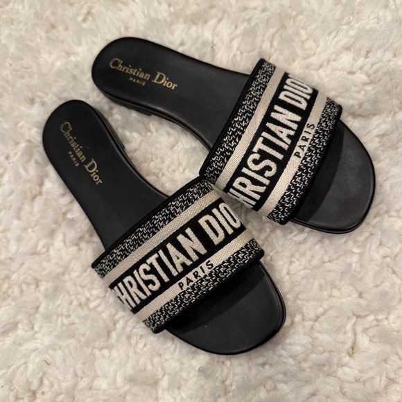 Dior Shoes - Dior Black Dway Sandals Slides🖤